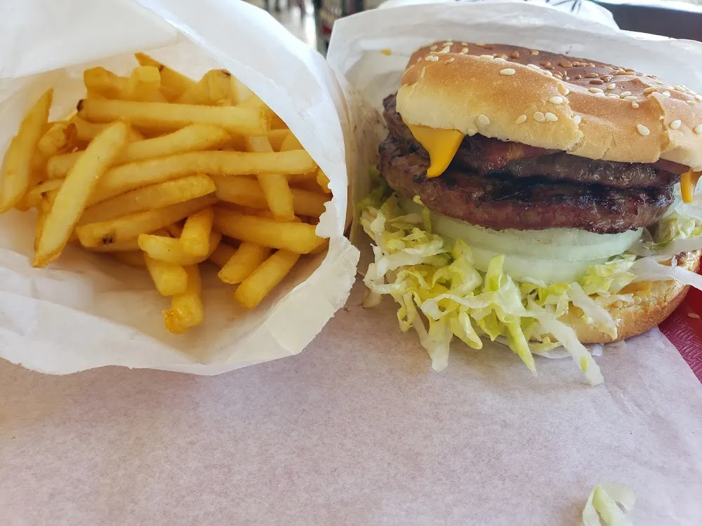 Double Cheeseburger with Bacon Side of Fries